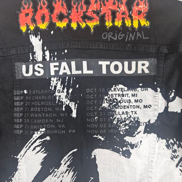 Rockstar Original US Fall Tour Denim Jacket Men Large Graffiti Grunge Streetwear - Picture 8 of 16